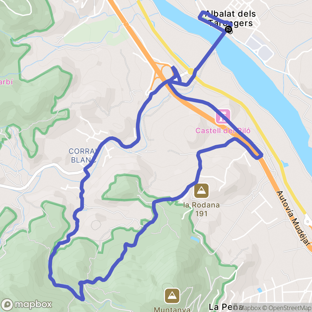 Albalat dels Tarongers : carte du parcours de randonnée - Spain