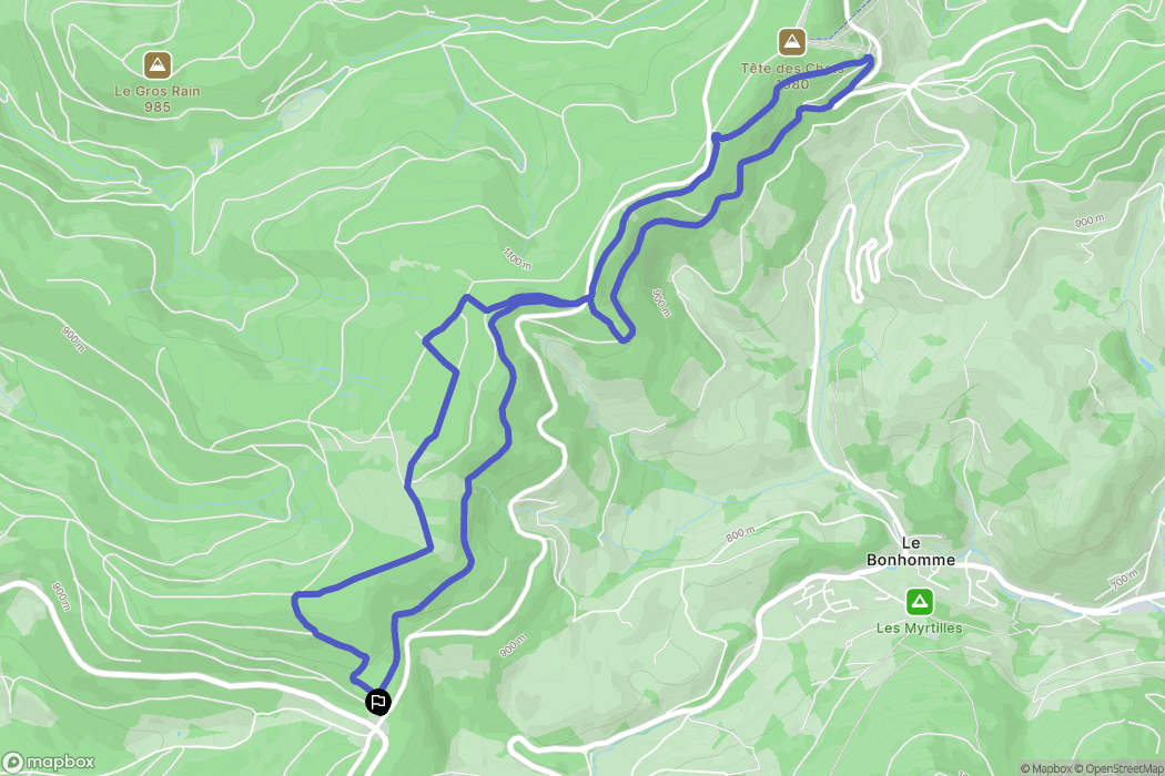 Plainfaing : carte du parcours de randonnée - France