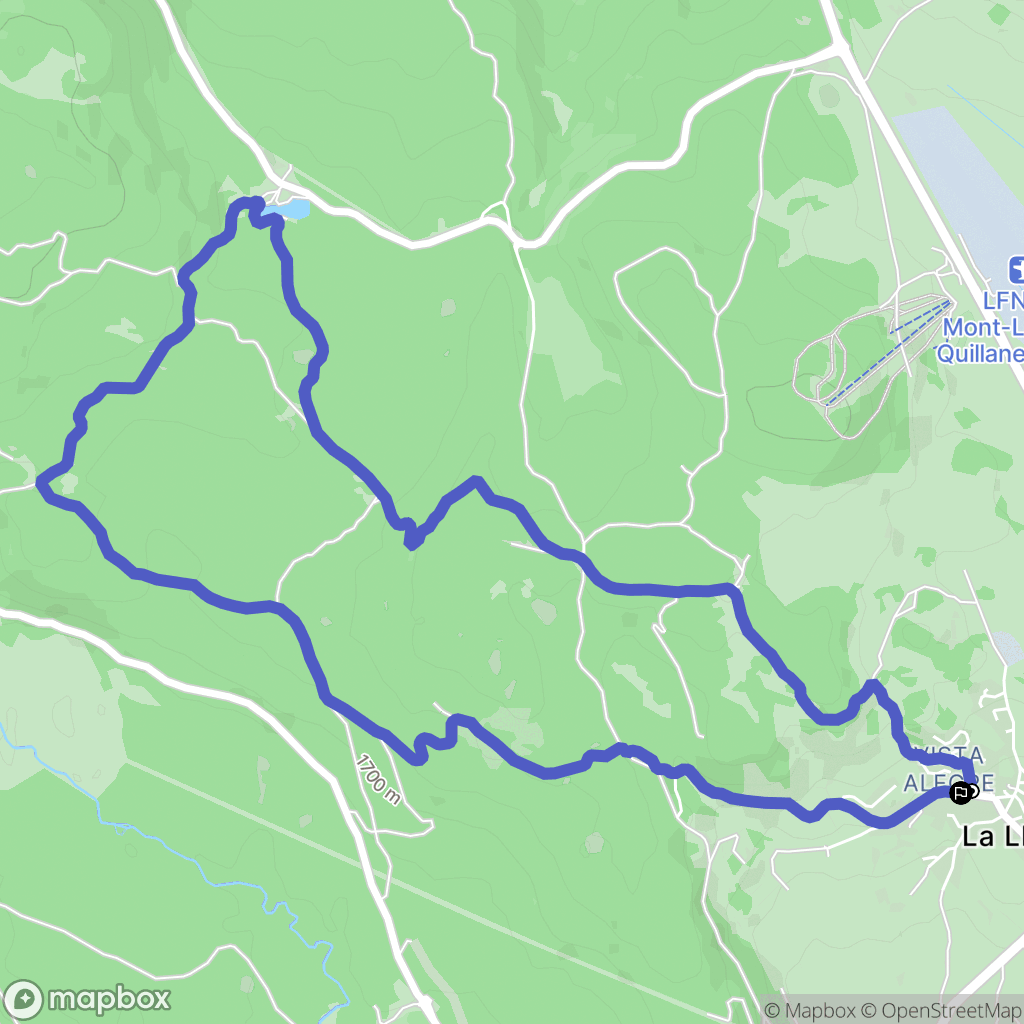 La Llagonne : carte du parcours de randonnée - France