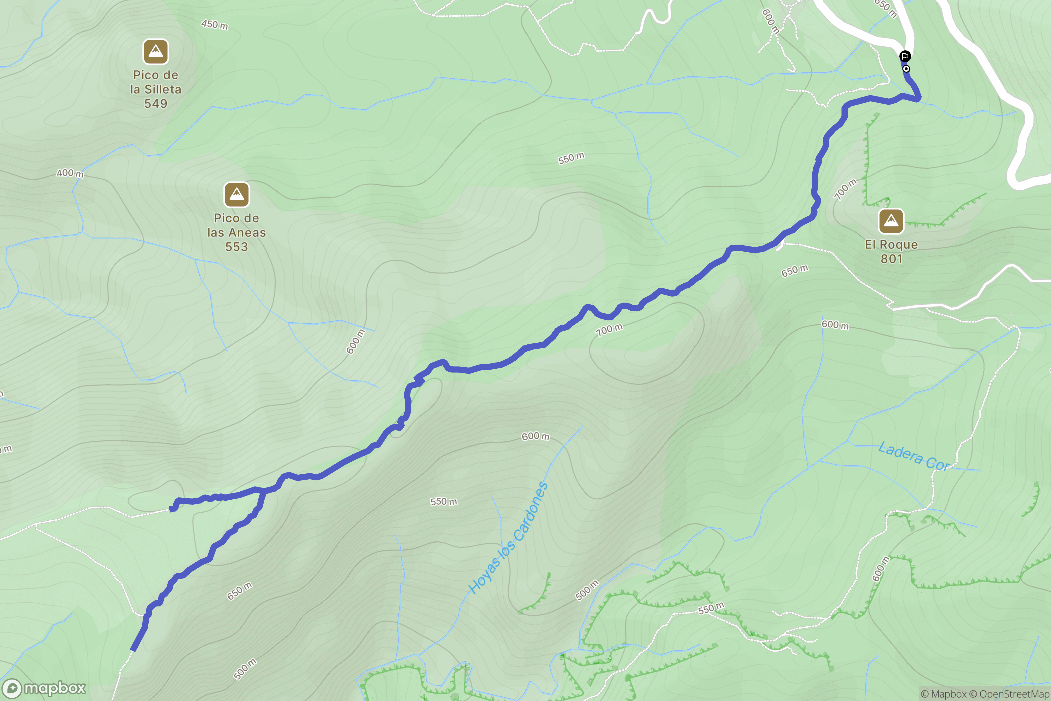  : carte du parcours de randonnée - Spain