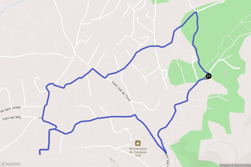 Sagunto : carte du parcours de randonnée - Spain