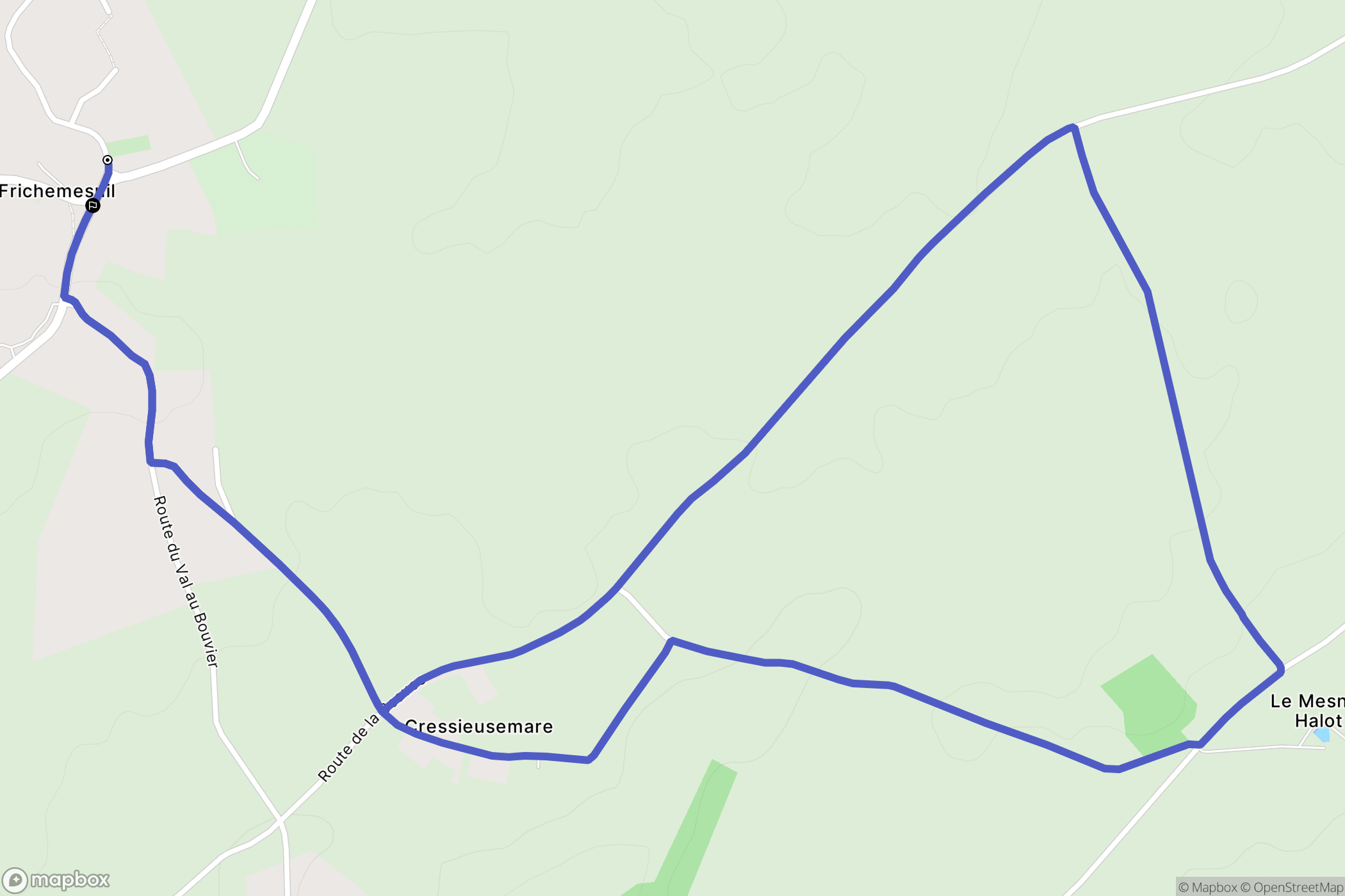 Frichemesnil : carte du parcours de randonnée - France