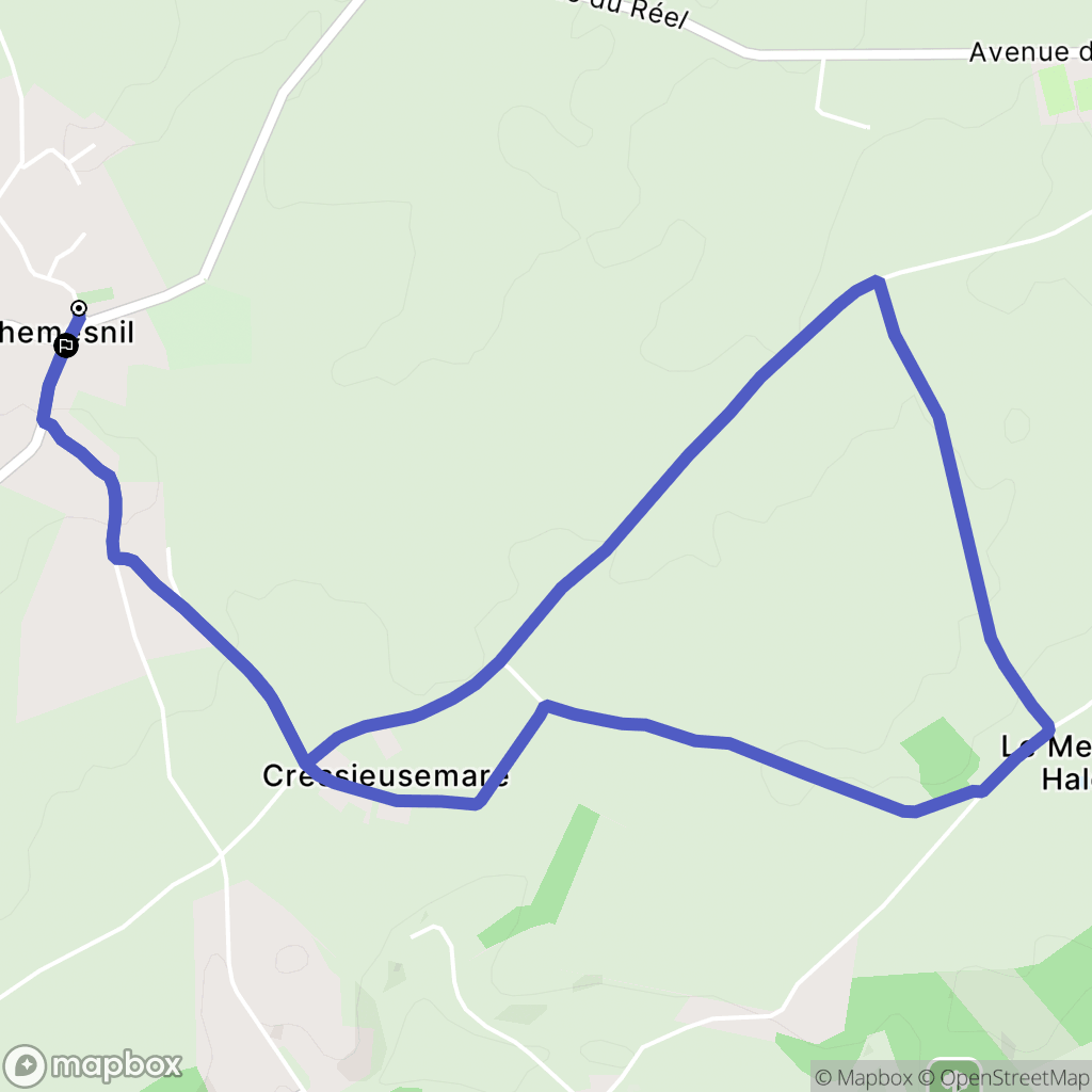 Frichemesnil : carte du parcours de randonnée - France