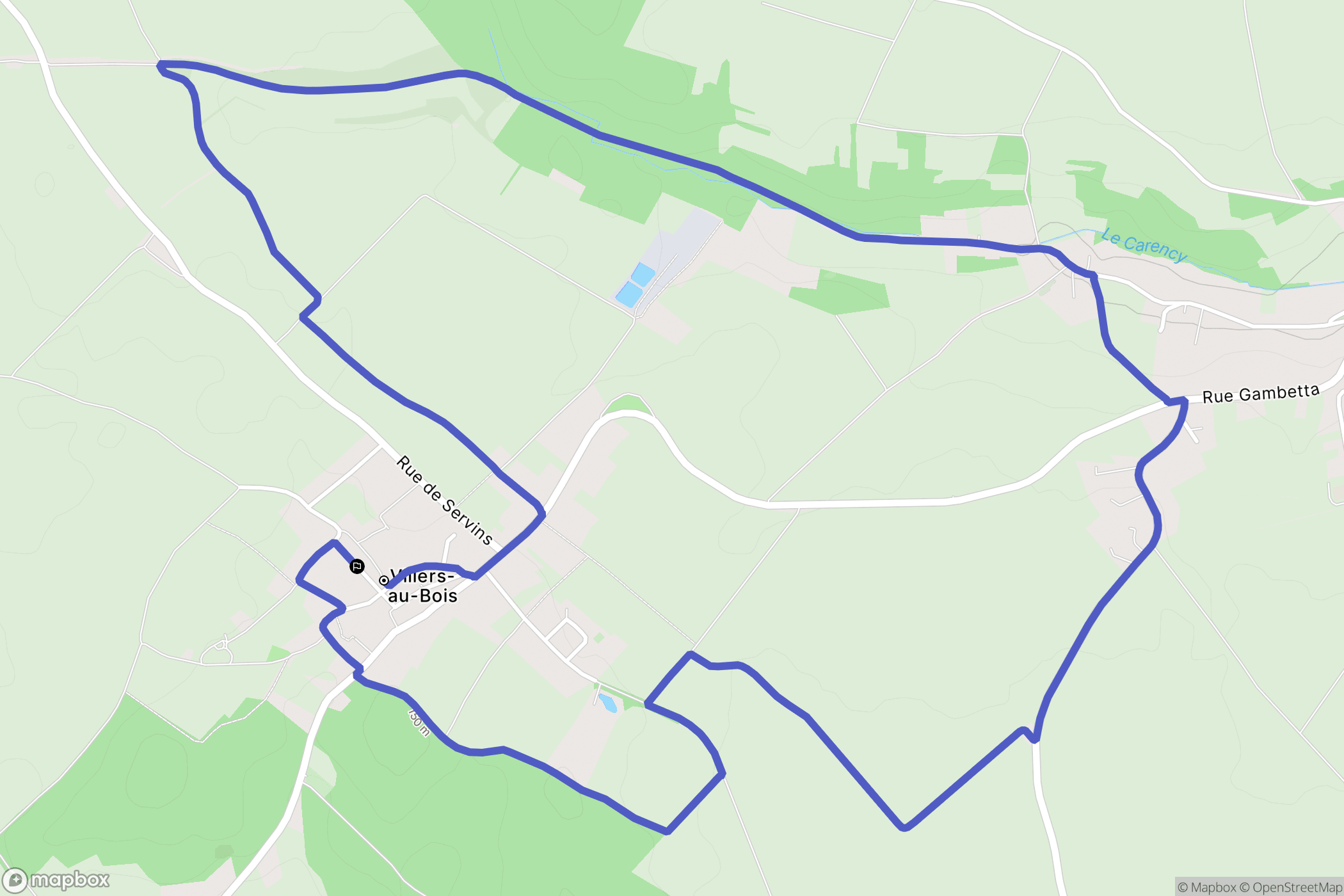 Villers-au-Bois : carte du parcours de randonnée - France