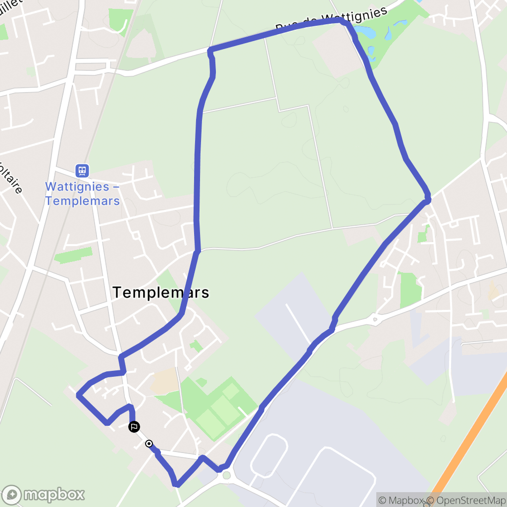 Templemars : carte du parcours de randonnée - France