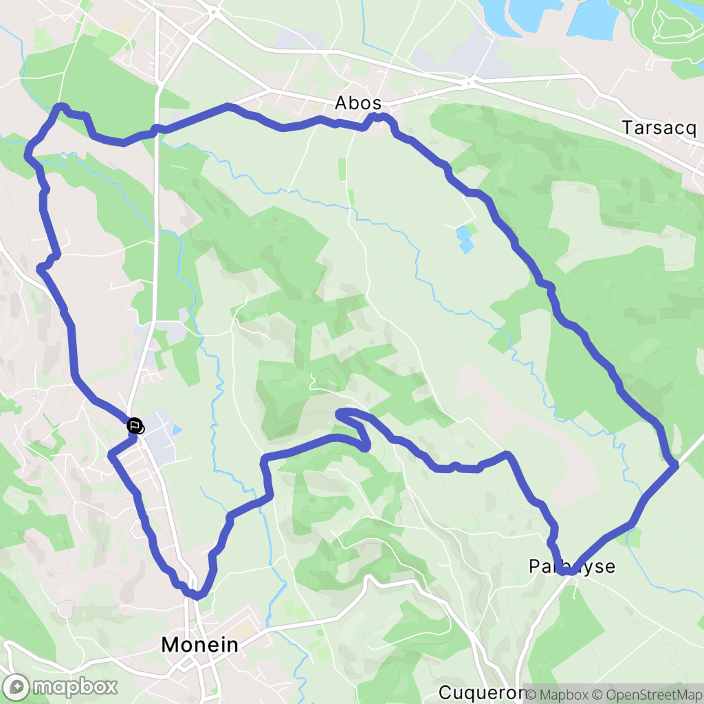Monein : carte du parcours de randonnée - France