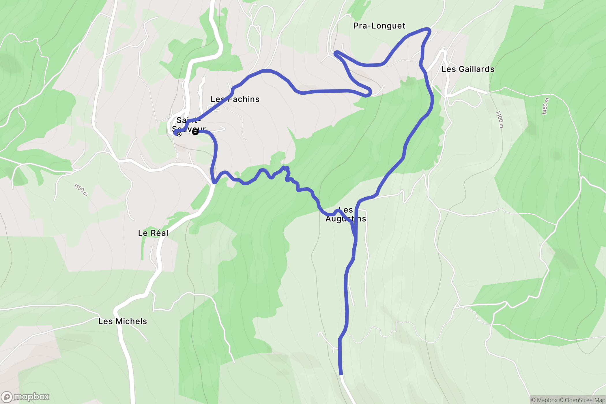 Saint-Sauveur : carte du parcours de randonnée - France