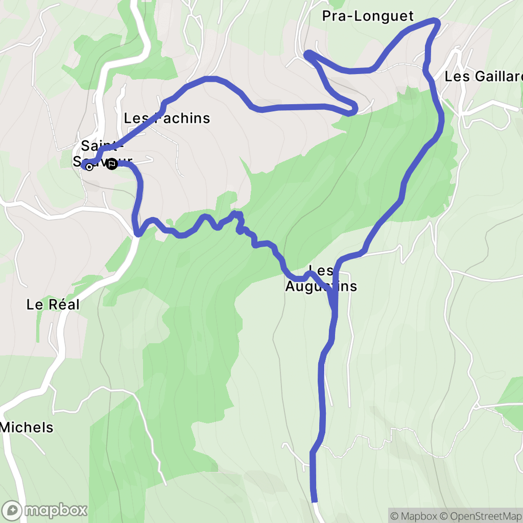 Saint-Sauveur : carte du parcours de randonnée - France