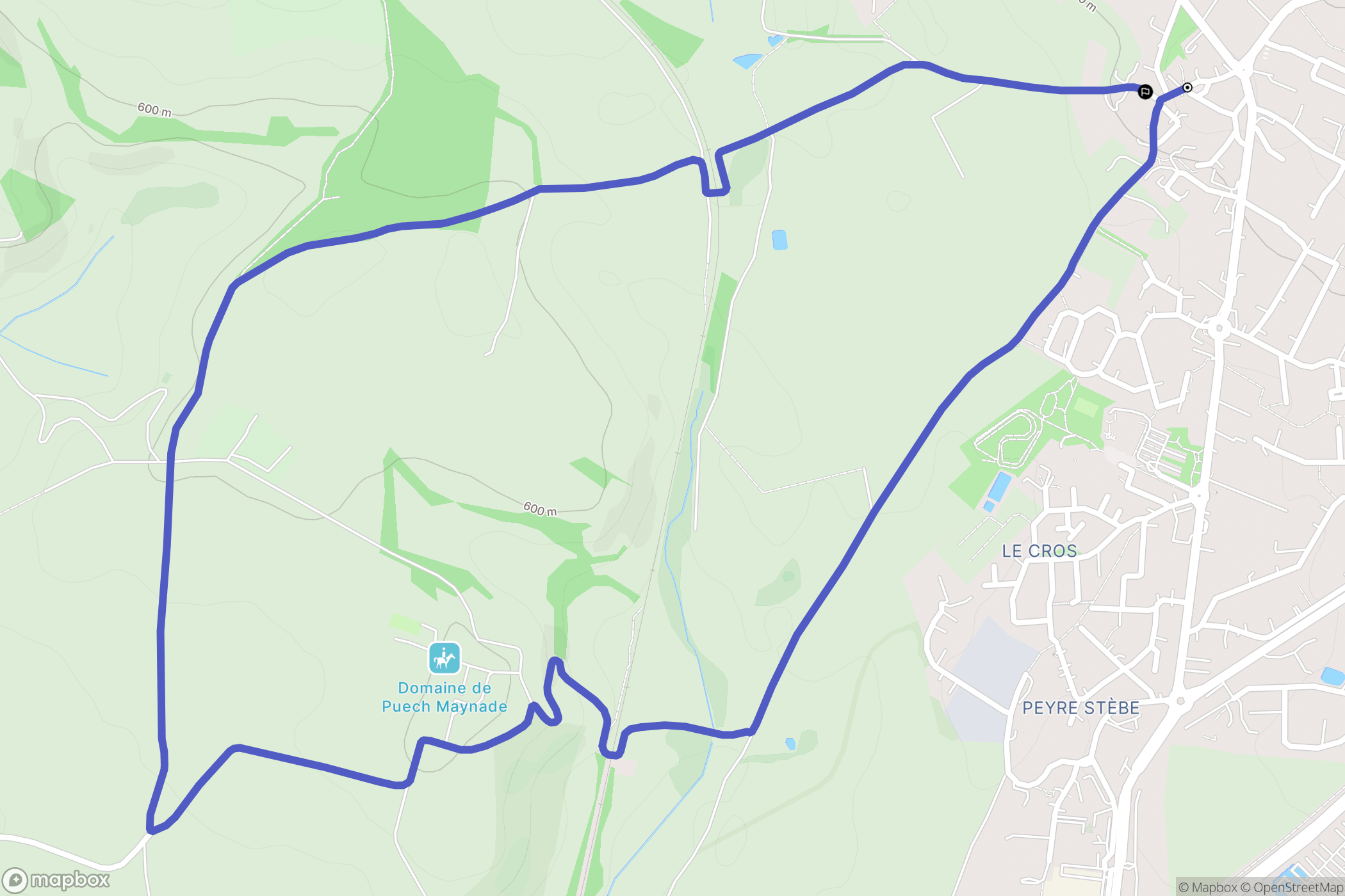 Sébazac-Concourès : carte du parcours de randonnée - France