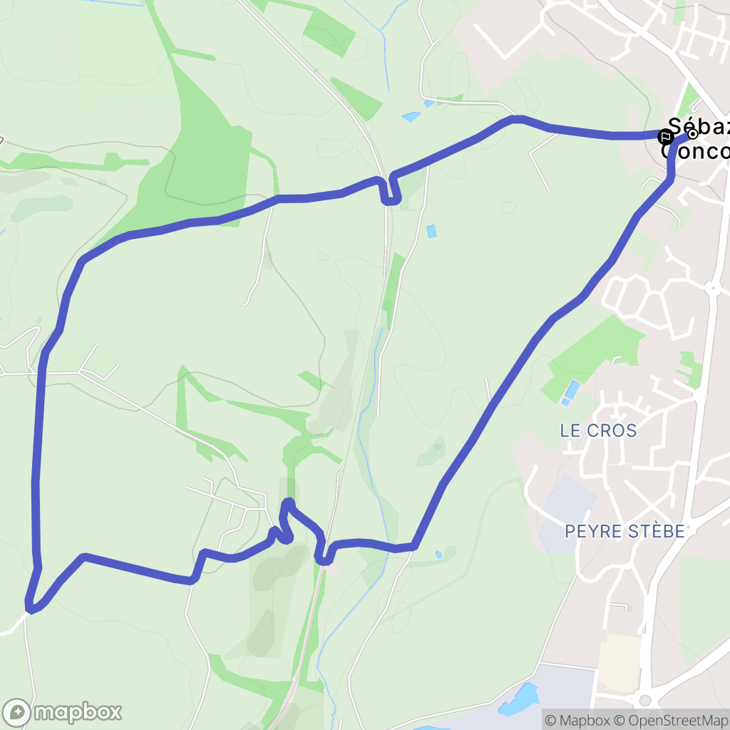 Sébazac-Concourès : carte du parcours de randonnée - France