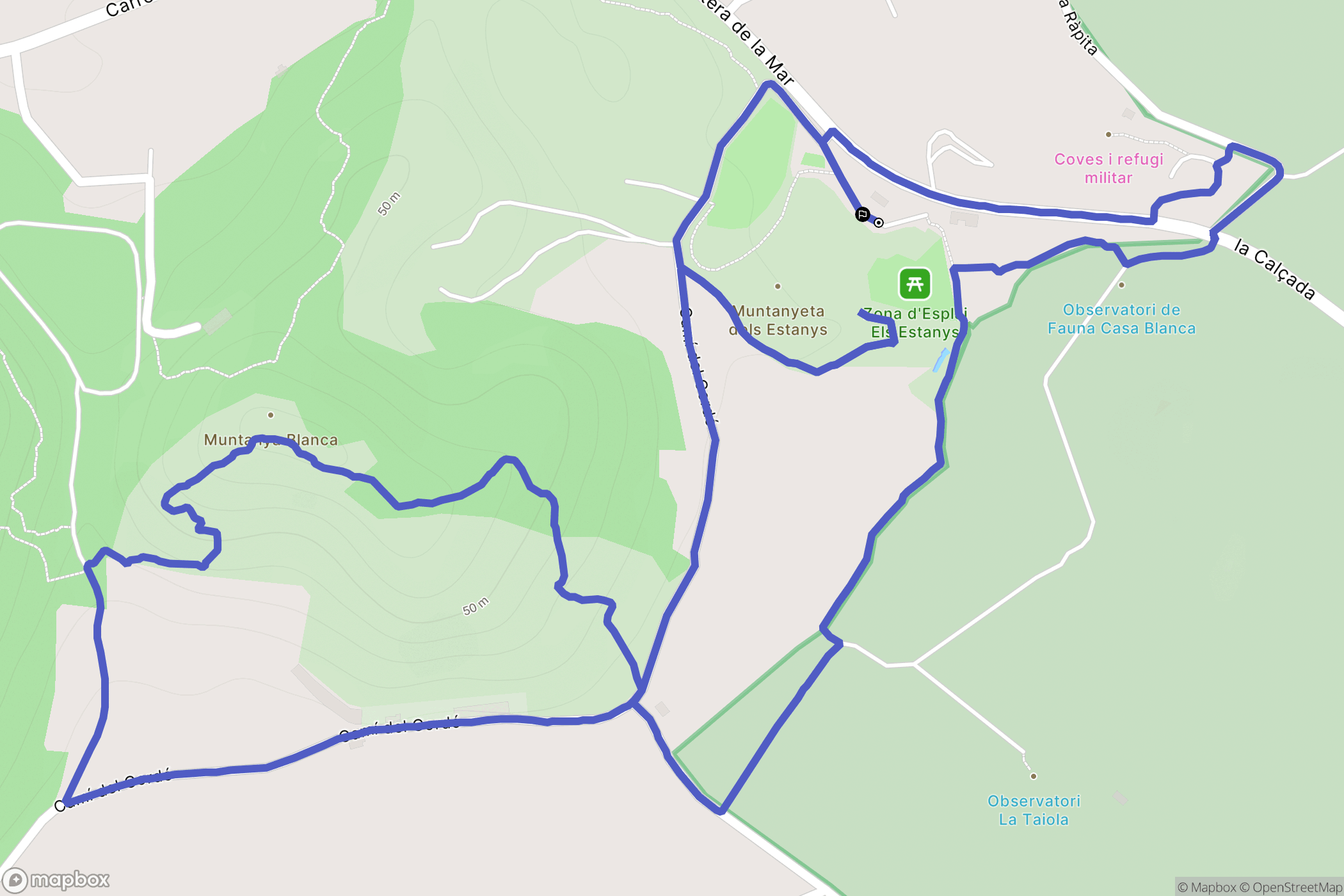Almenara : carte du parcours de randonnée - Spain