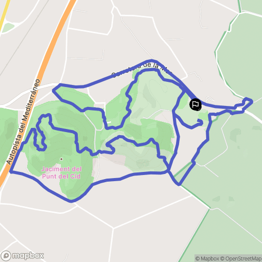 Almenara : carte du parcours de randonnée - Spain