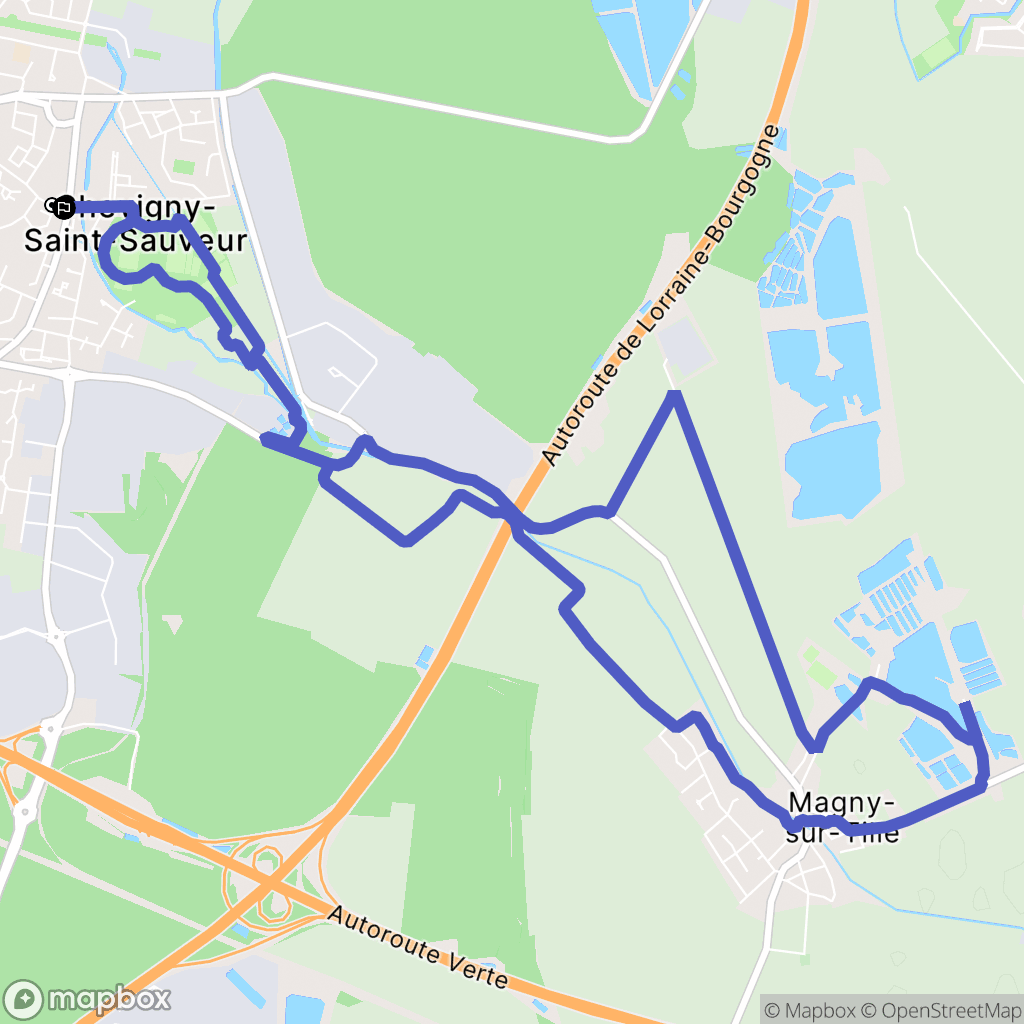 Chevigny-Saint-Sauveur : carte du parcours de randonnée - France