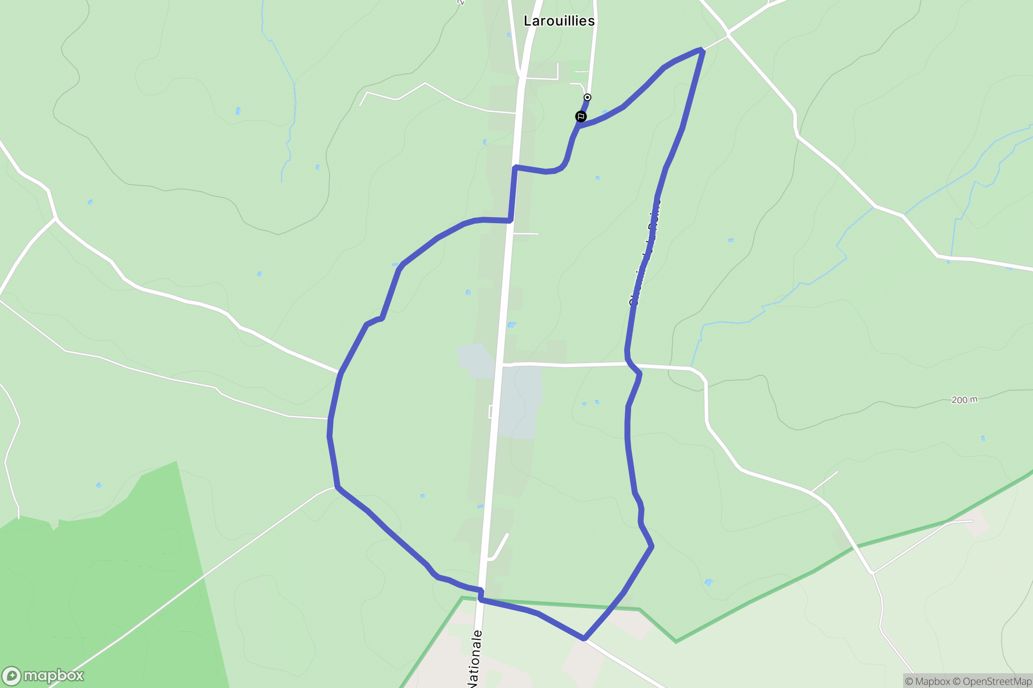 Larouillies : carte du parcours de randonnée - France