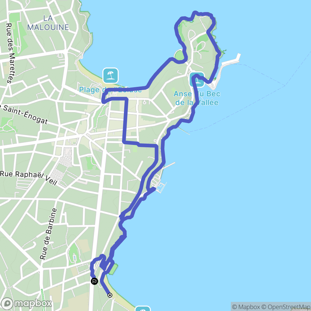Dinard : carte du parcours de randonnée - France