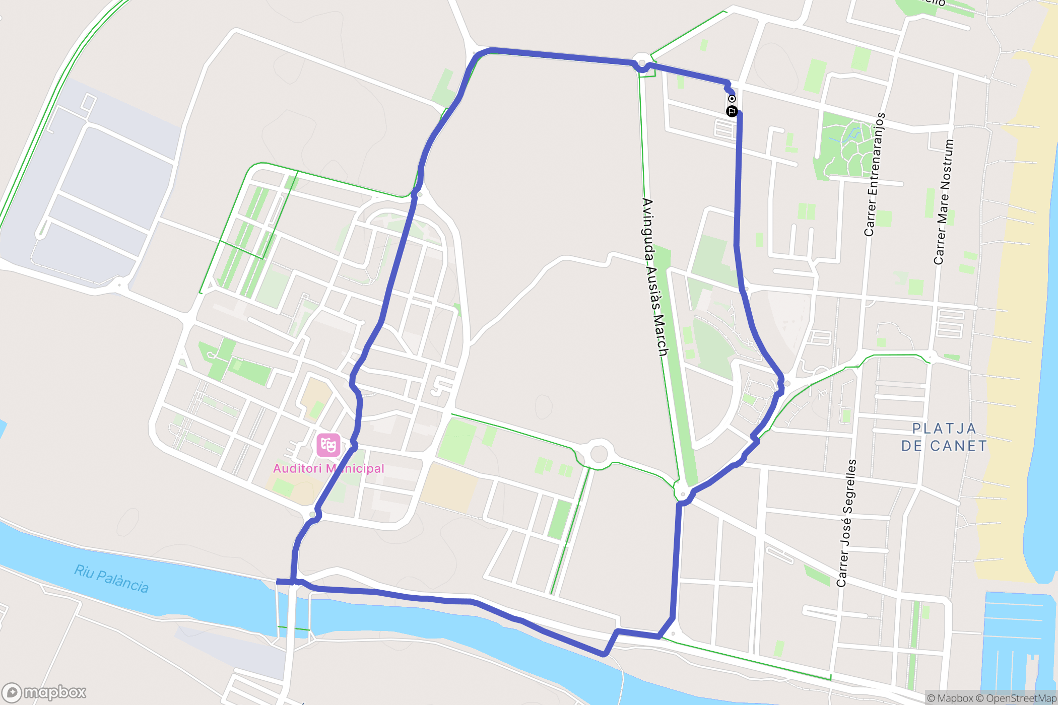 Canet de Berenguer : carte du parcours de randonnée - Spain