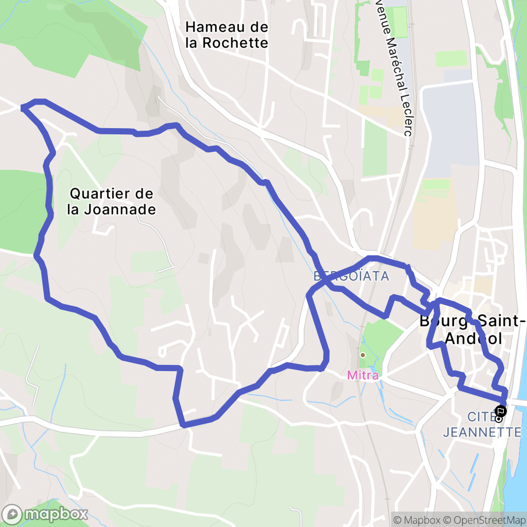 Bourg-Saint-Andéol : carte du parcours de randonnée - France