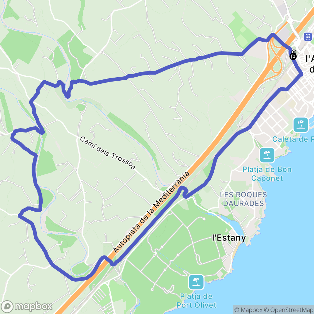 L'Ametlla de Mar : carte du parcours de randonnée - Spain