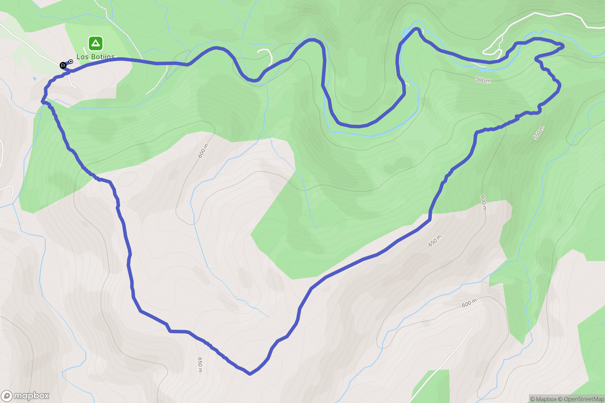 Bicorp : carte du parcours de randonnée - Spain