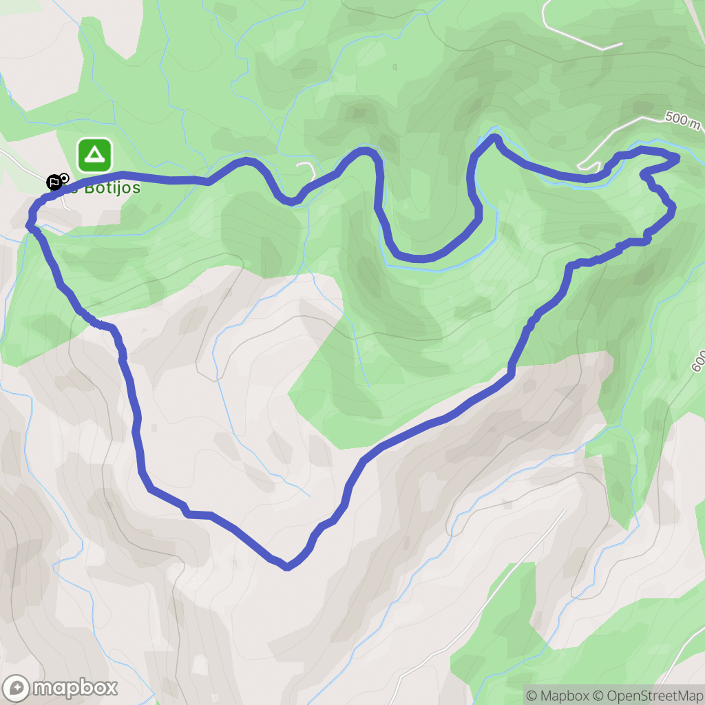 Bicorp : carte du parcours de randonnée - Spain