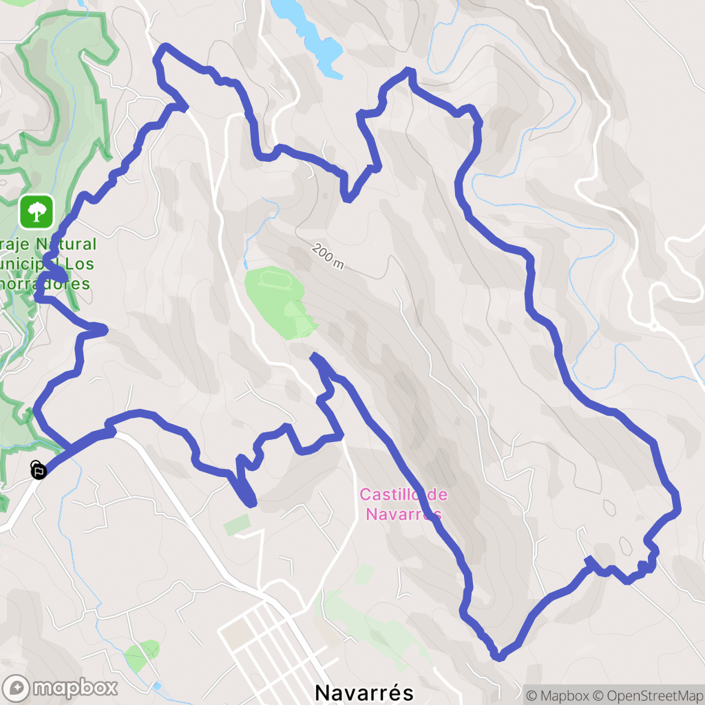 Navarrés : carte du parcours de randonnée - Spain