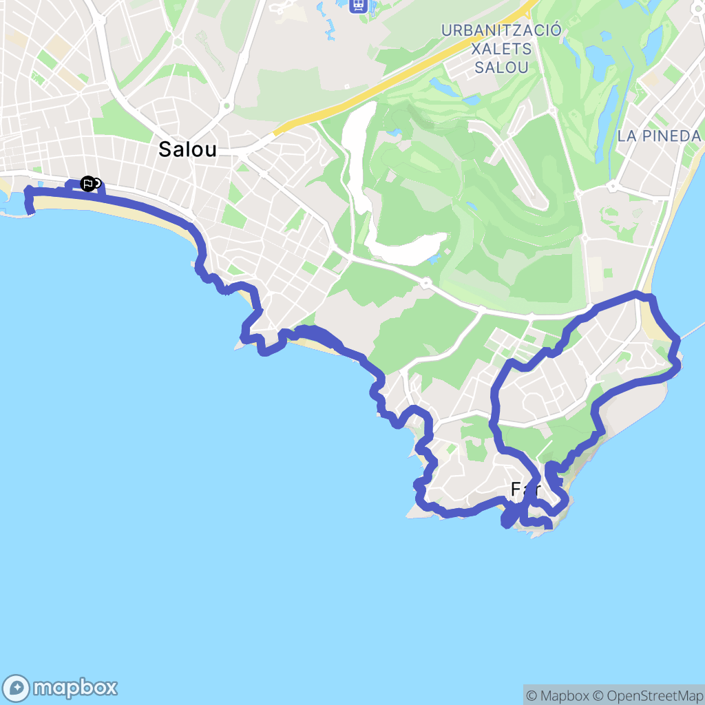 Salou : carte du parcours de randonnée - Spain