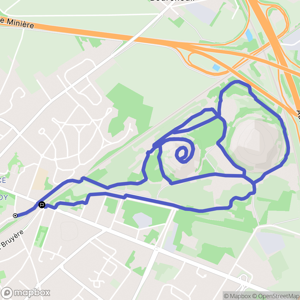 Hénin-Beaumont : carte du parcours de randonnée - France