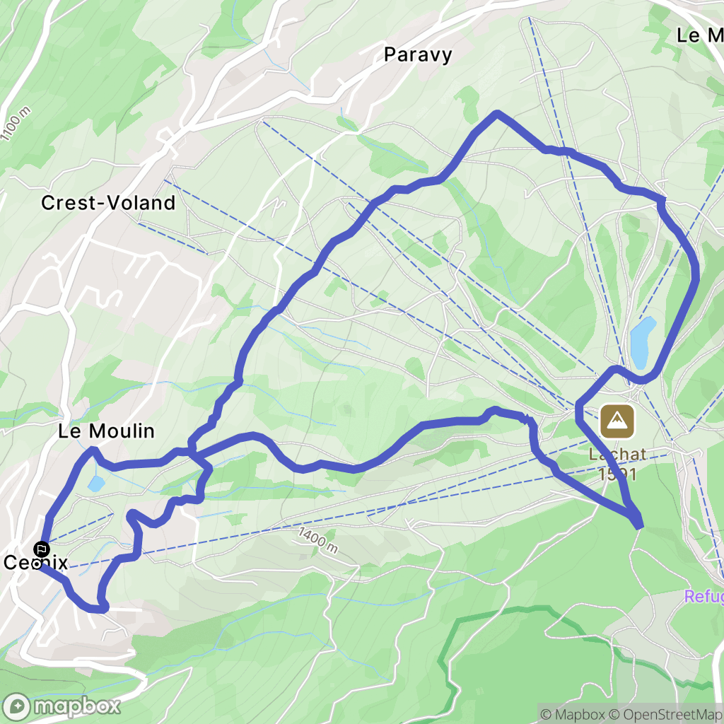 Cohennoz : carte du parcours de randonnée - France