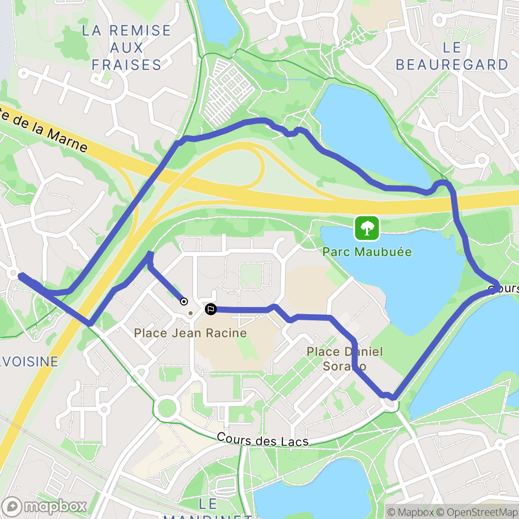 Noisiel : carte du parcours de randonnée - France
