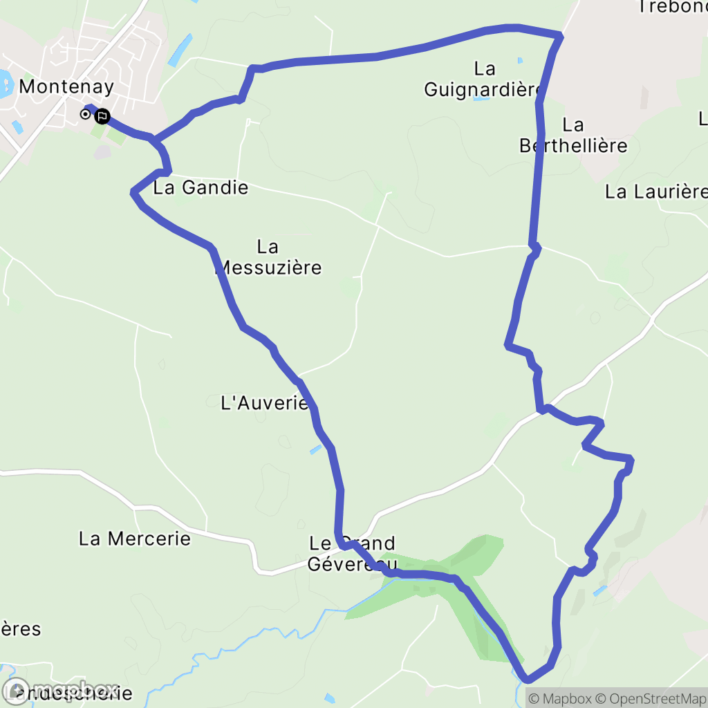 Montenay : carte du parcours de randonnée - France