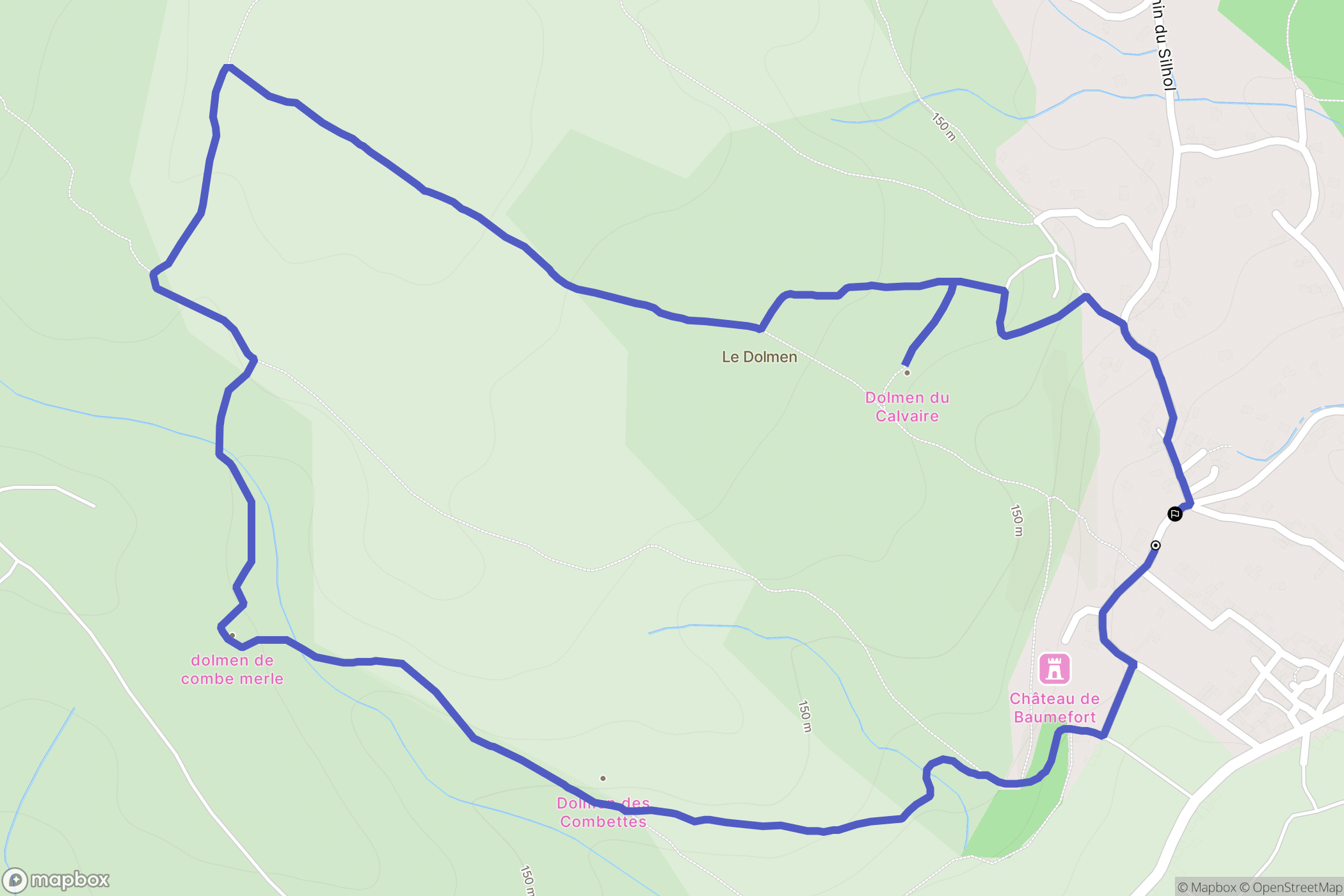 Saint-Alban-Auriolles : carte du parcours de randonnée - France