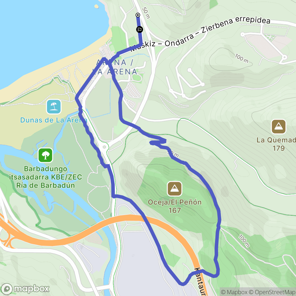 La Arena : carte du parcours de randonnée - Spain