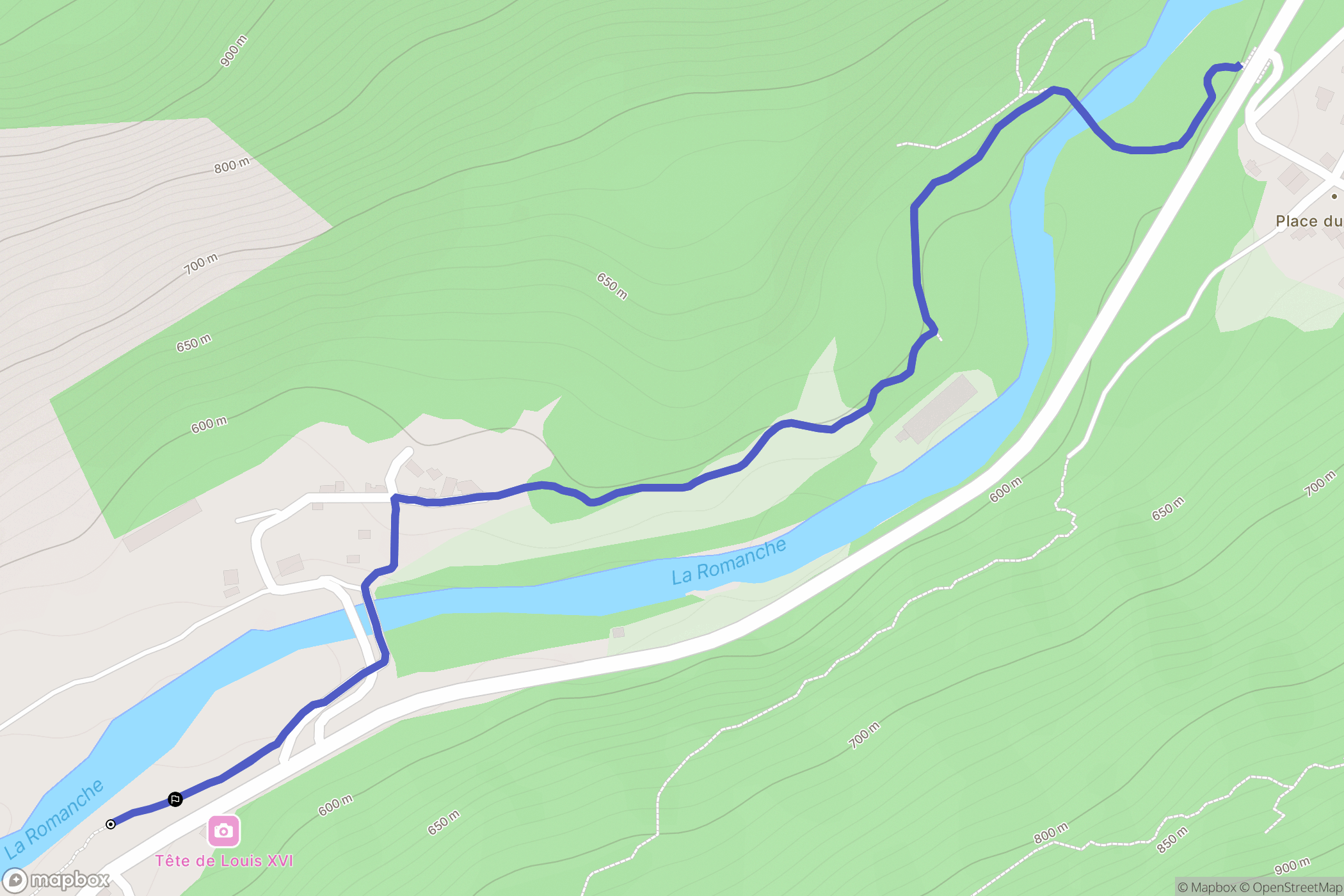 Livet-et-Gavet : carte du parcours de randonnée - France