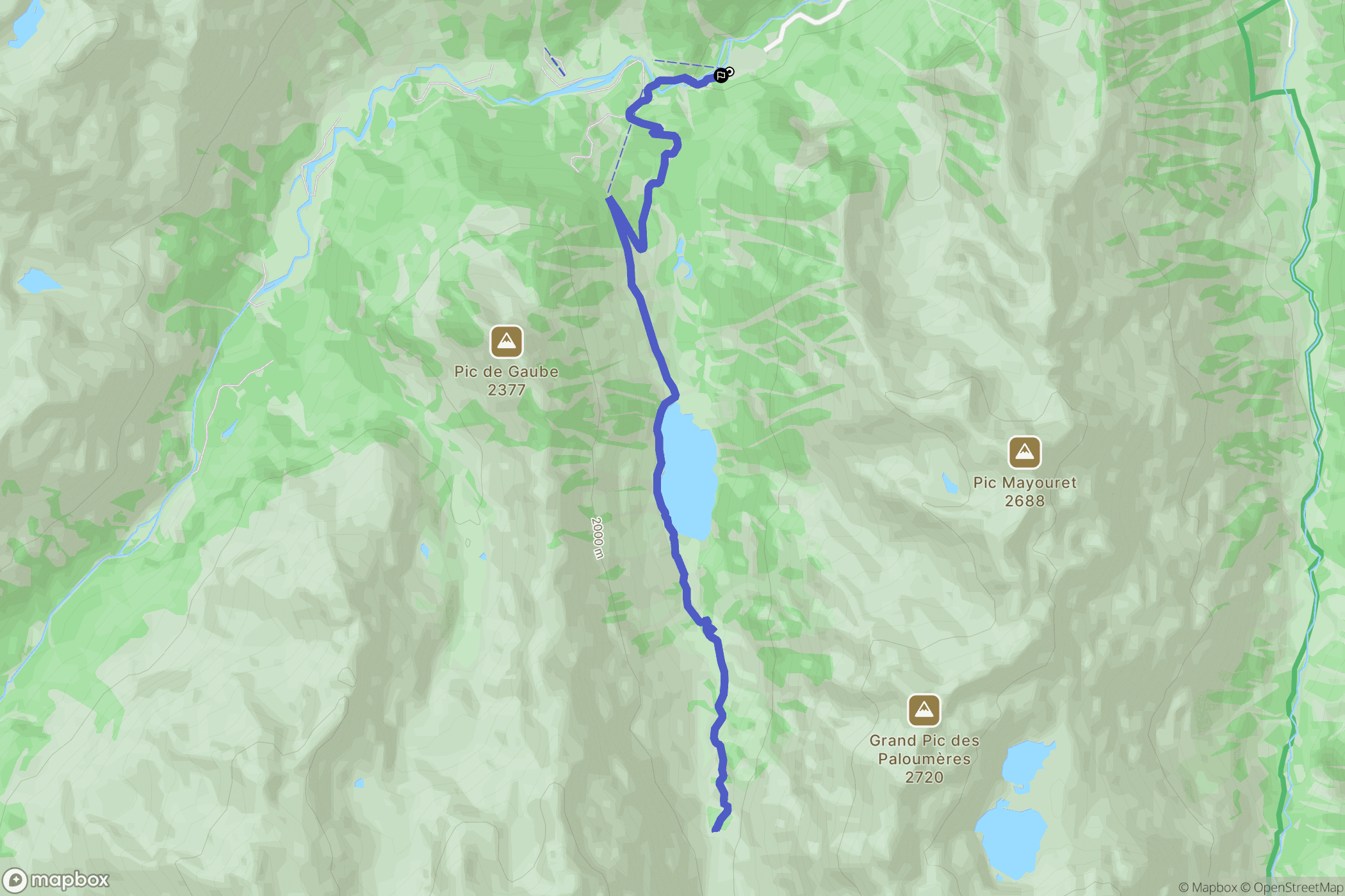 Cauterets : carte du parcours de randonnée - France