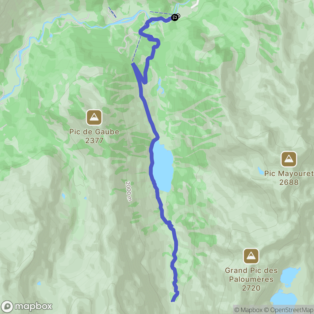 Cauterets : carte du parcours de randonnée - France