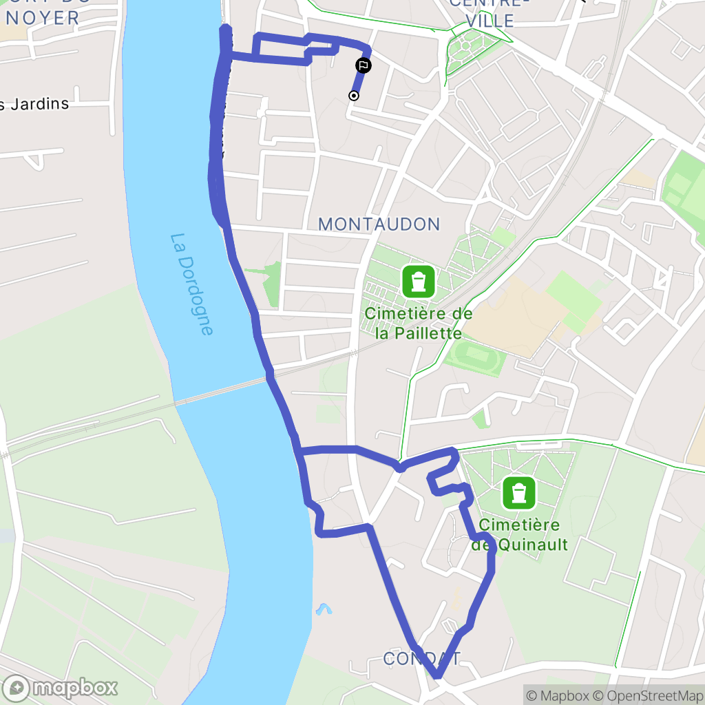 Libourne : carte du parcours de randonnée - France
