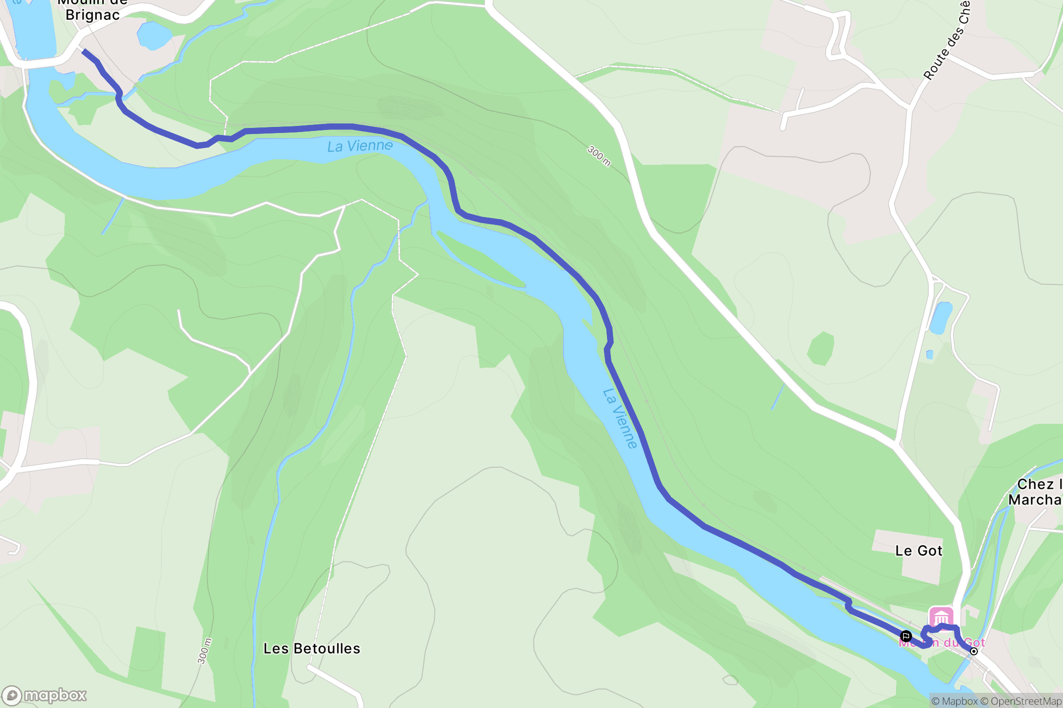 Saint-Léonard-de-Noblat : carte du parcours de randonnée - France