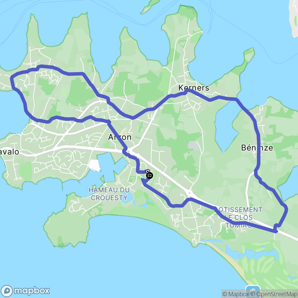 Arzon : carte du parcours de randonnée - France