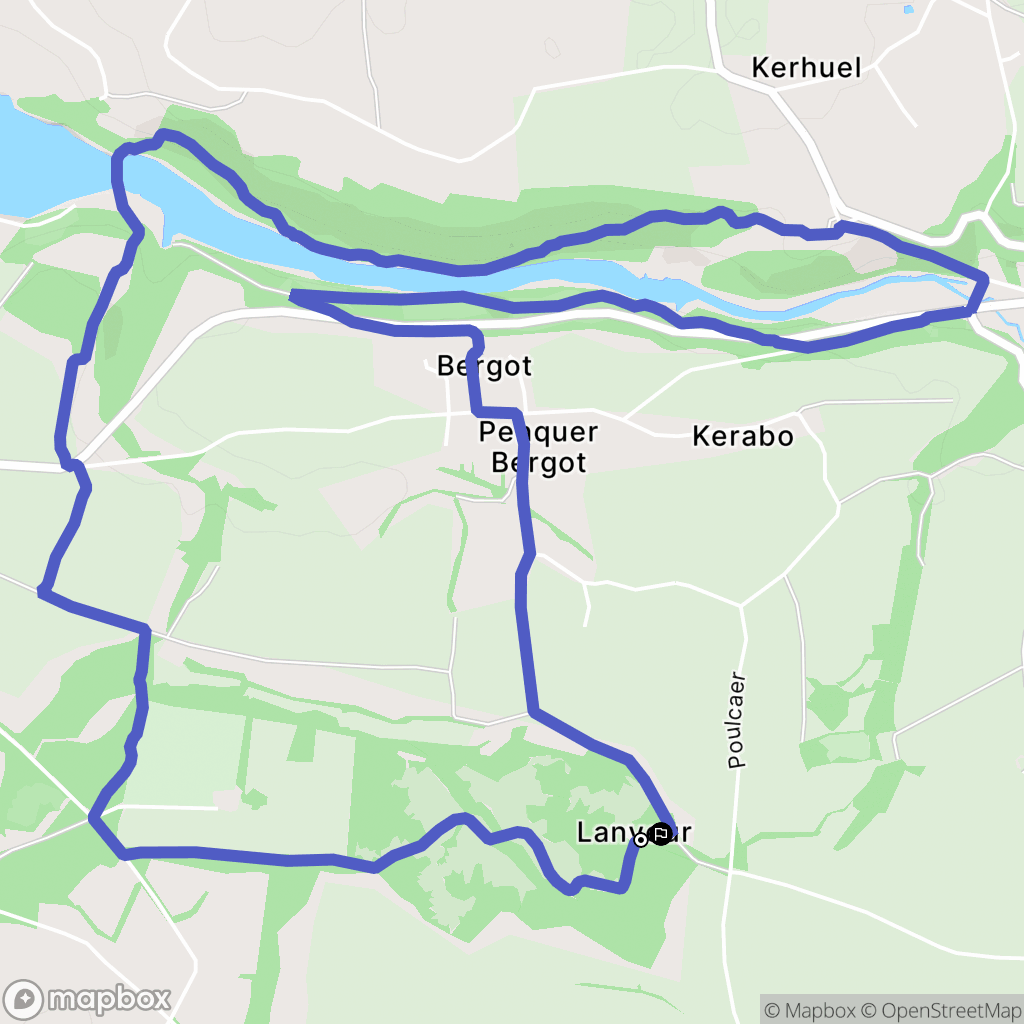 Plouvien : carte du parcours de randonnée - France