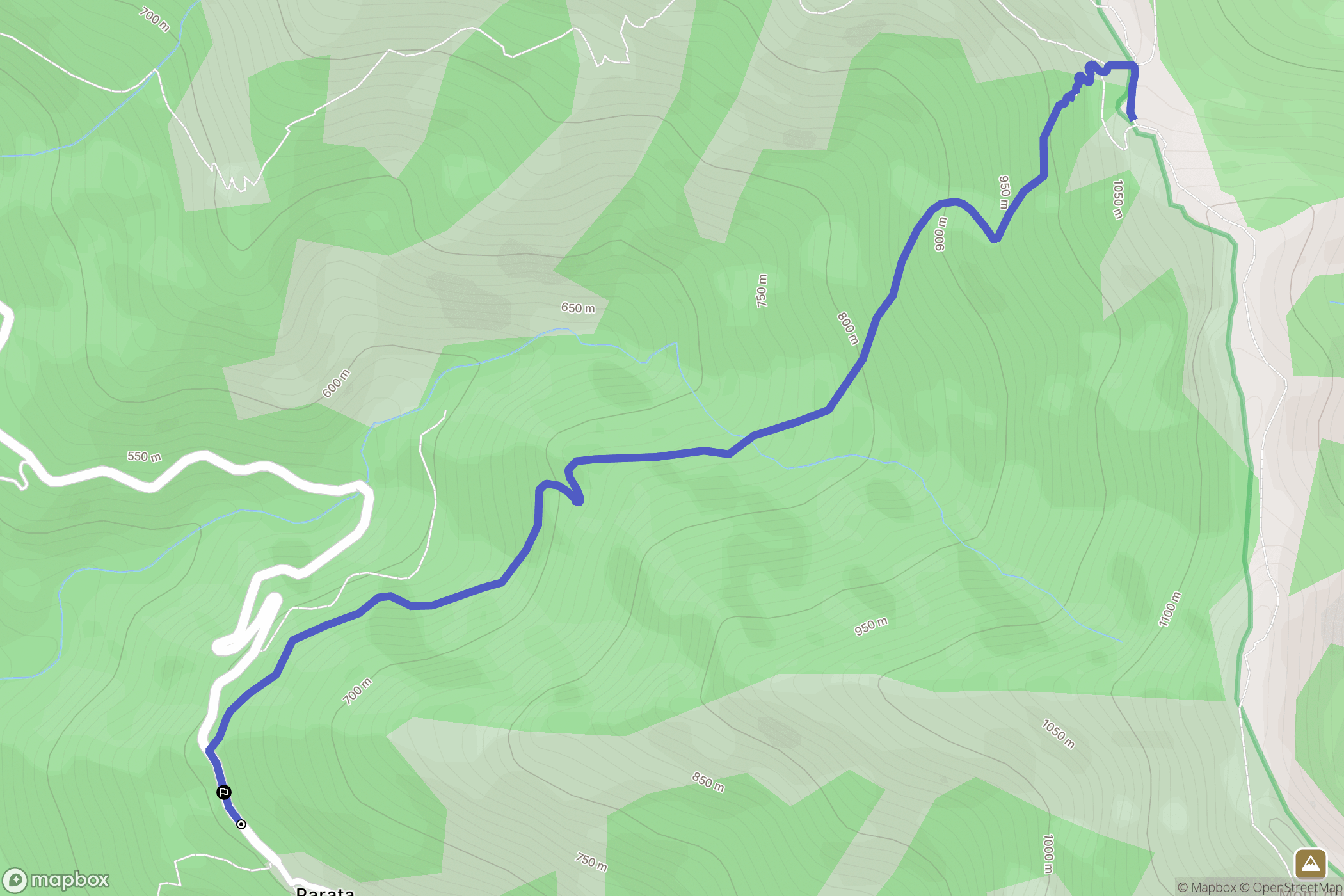 Parata : carte du parcours de randonnée - France