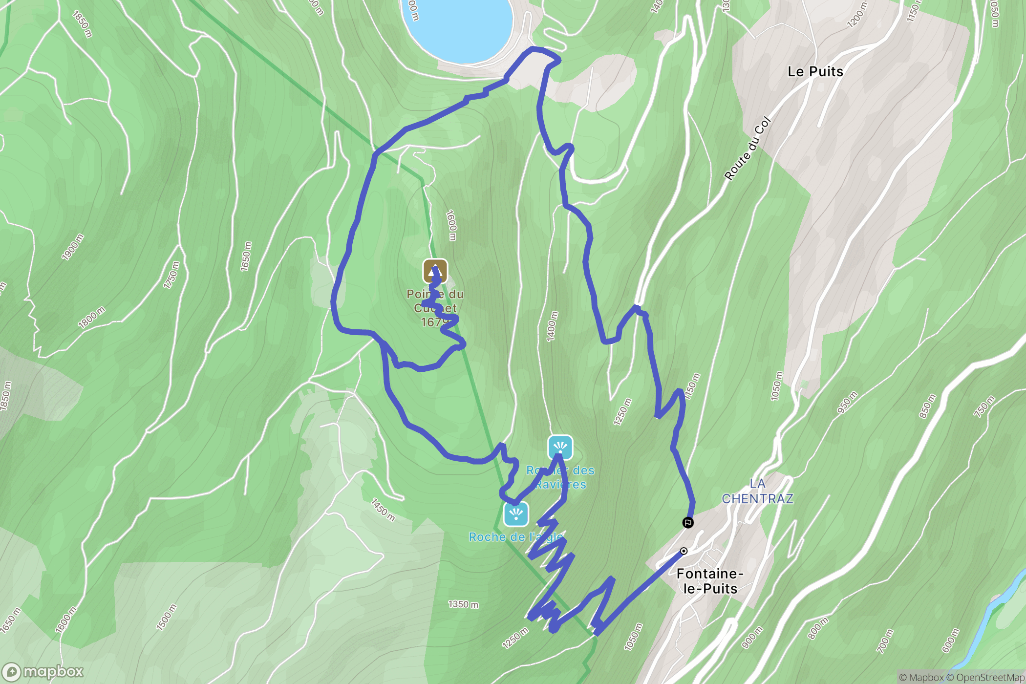 Salins-Fontaine : carte du parcours de randonnée - France