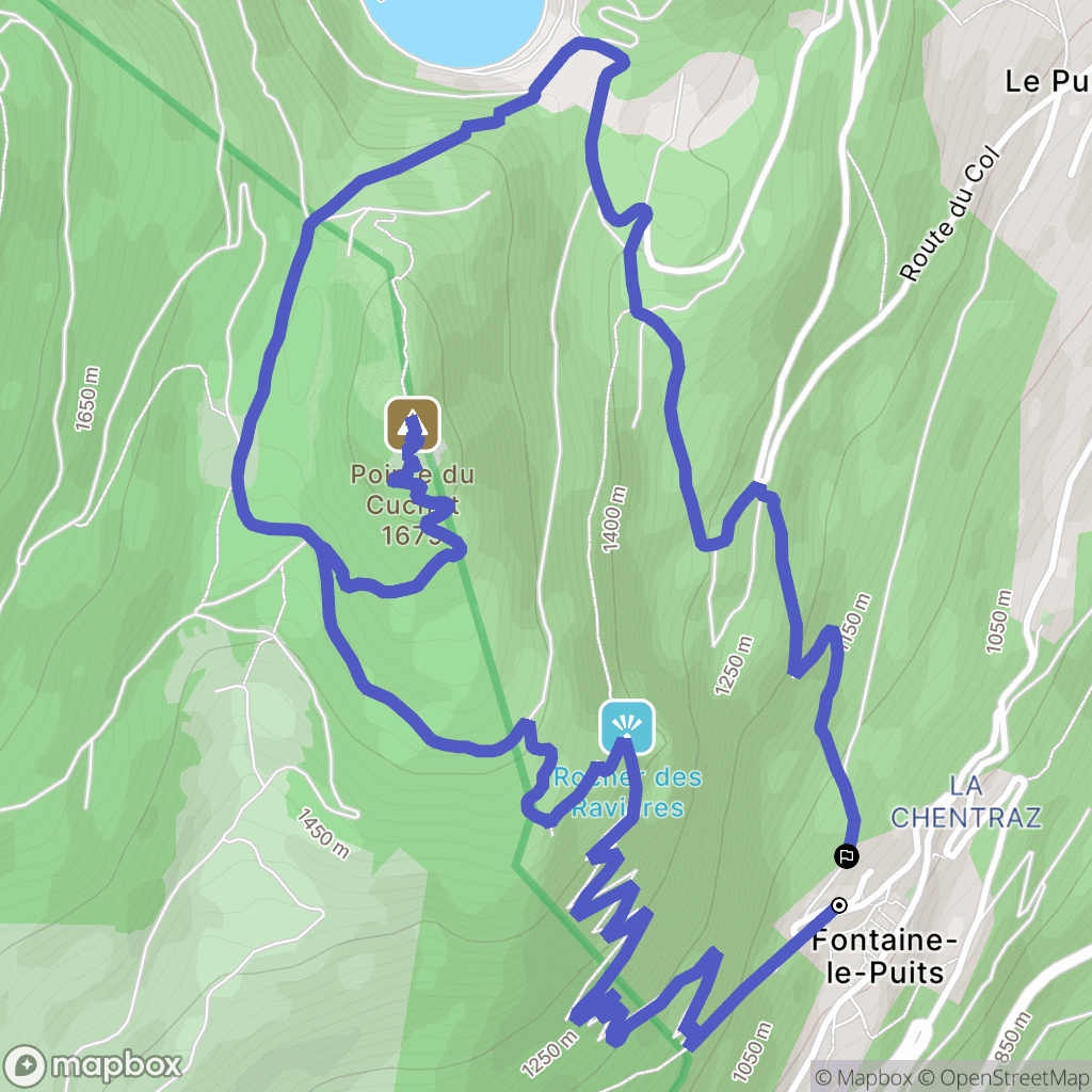 Salins-Fontaine : carte du parcours de randonnée - France