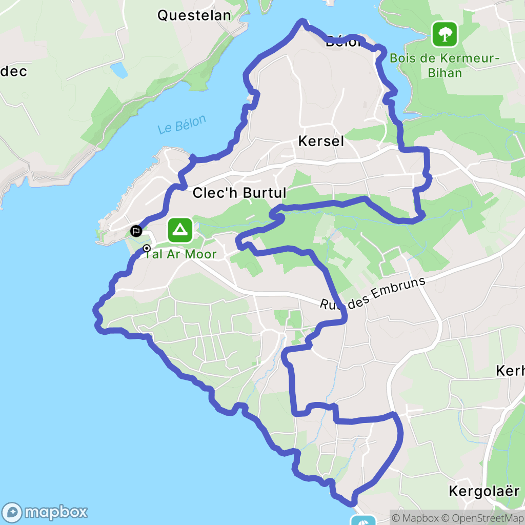 Moëlan-sur-Mer : carte du parcours de randonnée - France