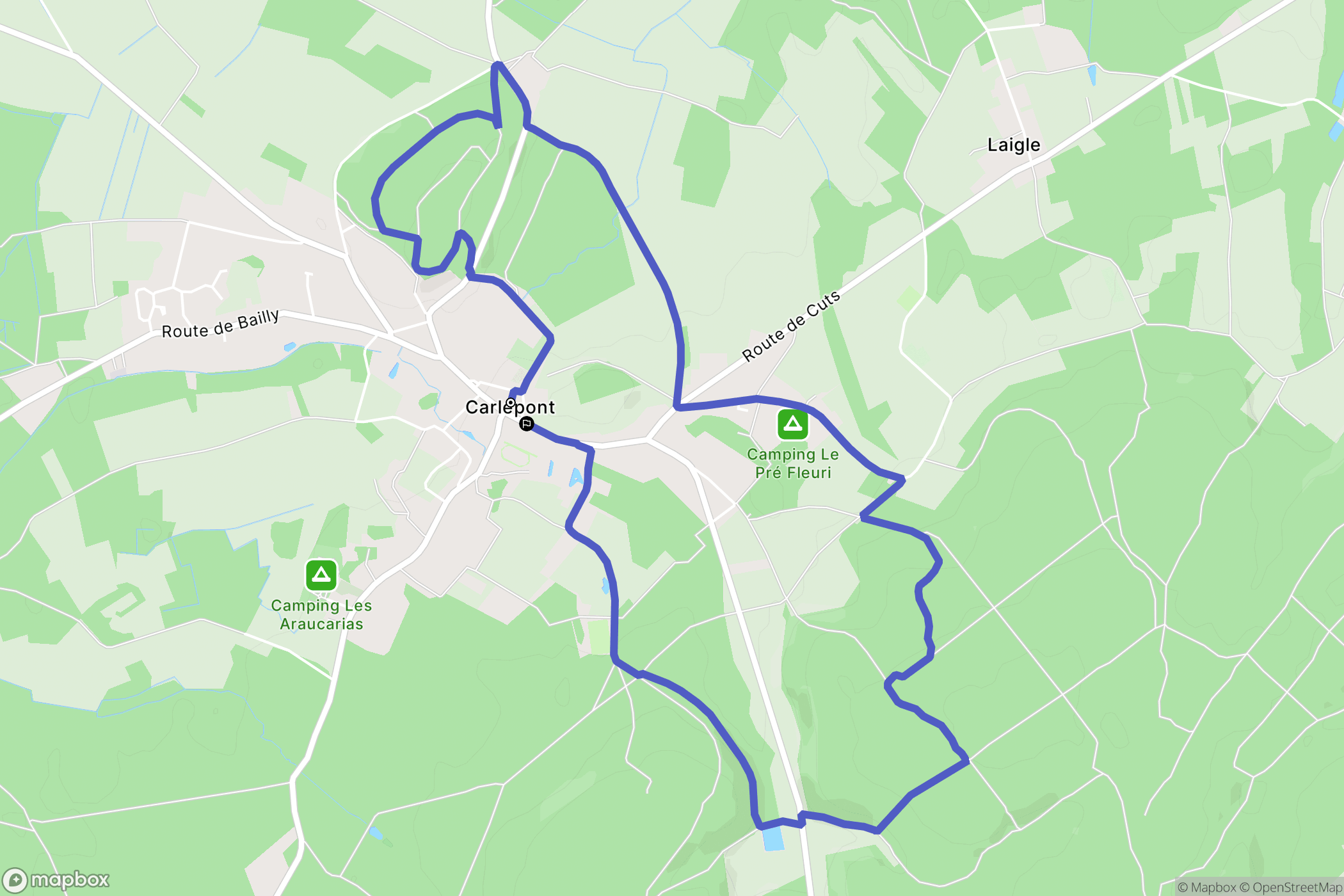 Carlepont : carte du parcours de randonnée - France