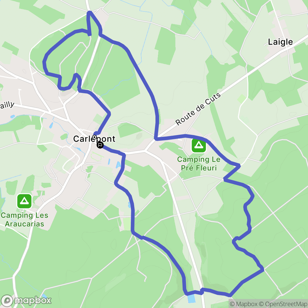 Carlepont : carte du parcours de randonnée - France