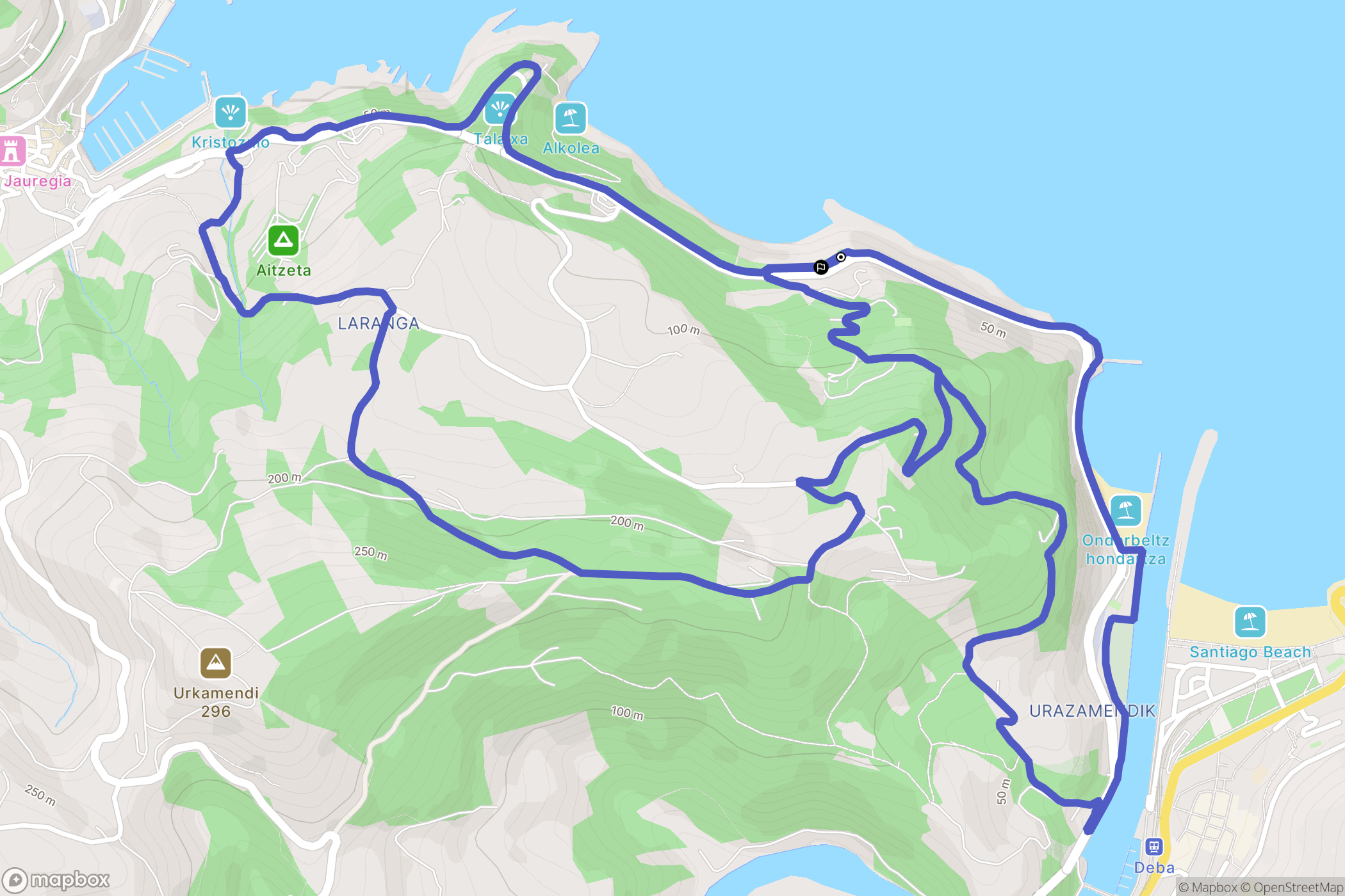 Laranga Auzoa : carte du parcours de randonnée - Spain