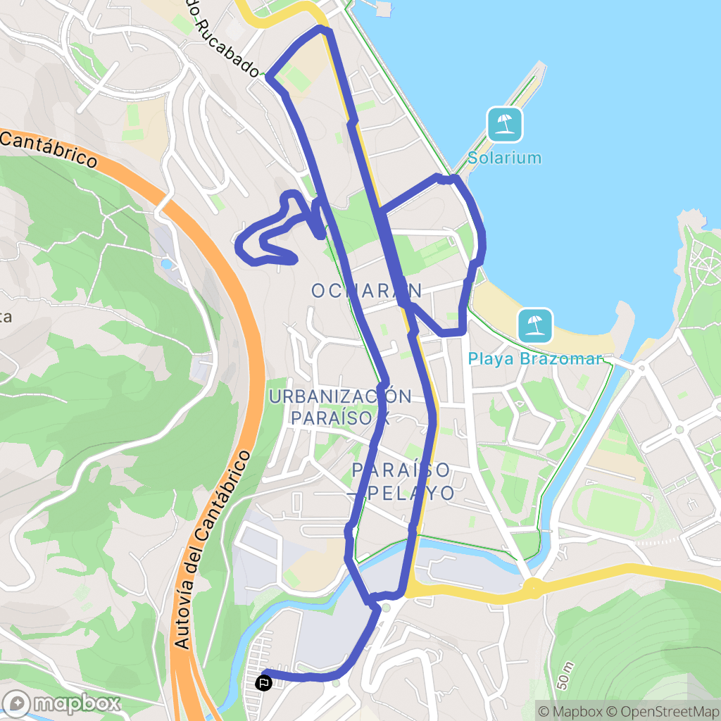 Castro-Urdiales : carte du parcours de randonnée - Spain