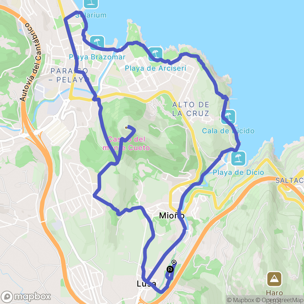 Castro-Urdiales : carte du parcours de randonnée - Spain