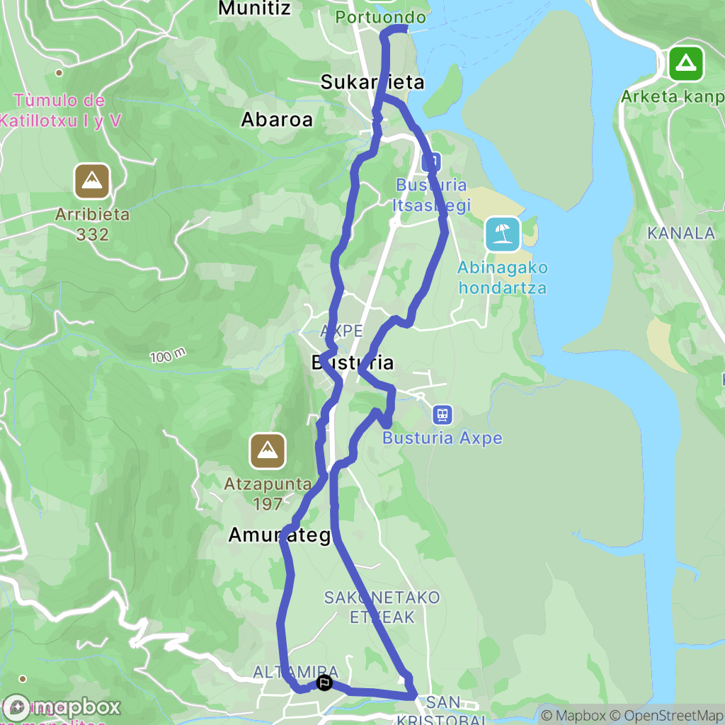 Altamira-San Kristobal : carte du parcours de randonnée - Spain