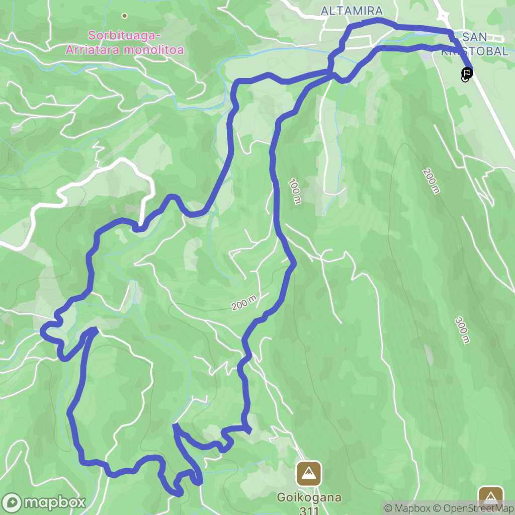 Murueta : carte du parcours de randonnée - Spain